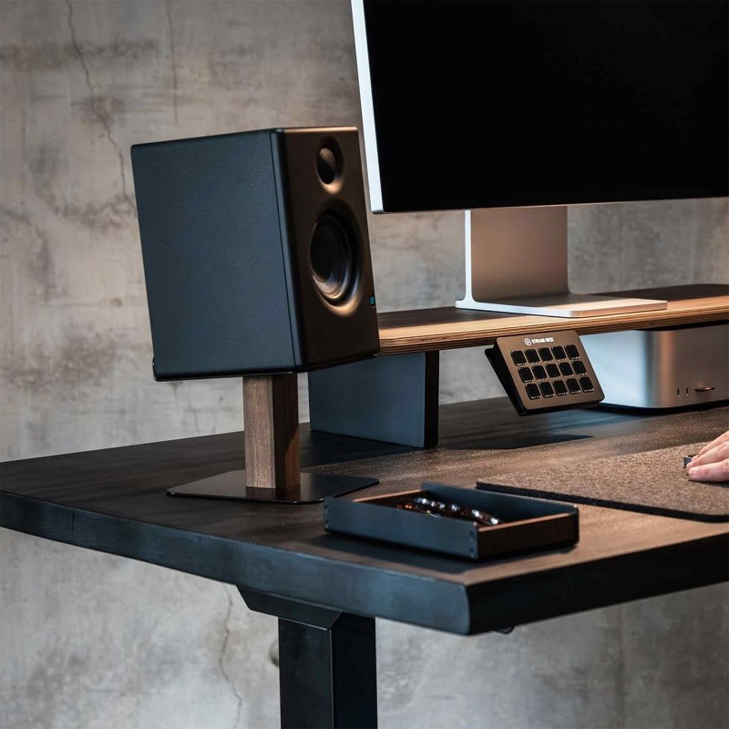 Black Walnut Speaker Stand Des - Tech Office Accessories 评论和价格
