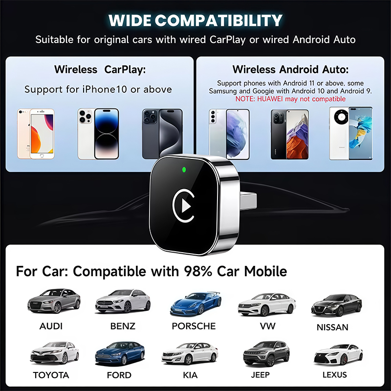 2-in-1 Wireless CarPlay Adapte - Tech Accessories Phone 评论和价格
